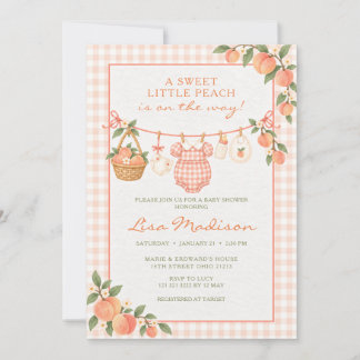 Sweet Little Peach Baby Shower Invitation 