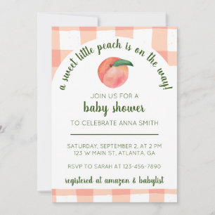 Sweet Little Peach Baby Shower Invite