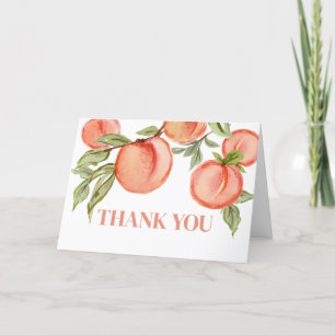 Sweet Little Peach Baby Shower  Letterpress Thank You Card