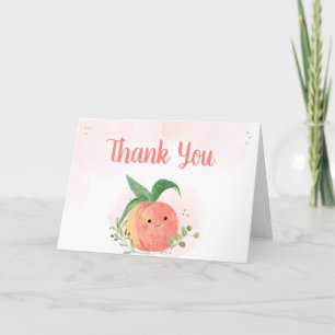 Sweet Little Peach Baby Shower Letterpress Thank You Card