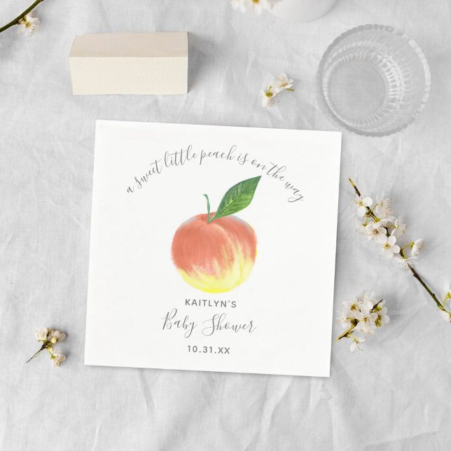 Sweet Little Peach Baby Shower Napkins (Creator Uploaded)