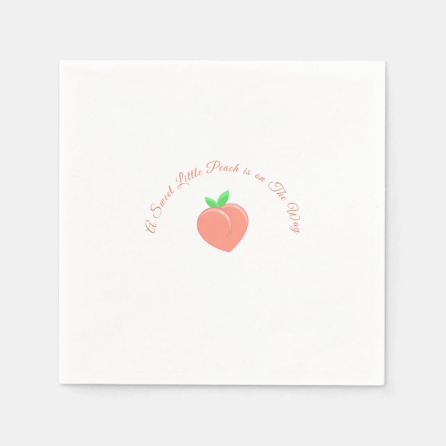 Sweet Little Peach Baby Shower  Napkins (Front)