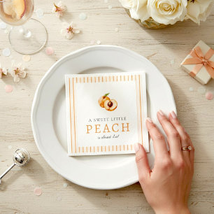 Sweet Little Peach Baby Shower Napkins Watercolor