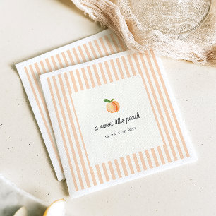 Sweet Little Peach Baby Shower Paper Napkins