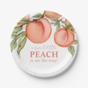 Sweet Little Peach Baby Shower Paper Plates