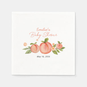 Sweet Little Peach Baby Shower Personalized Napkins