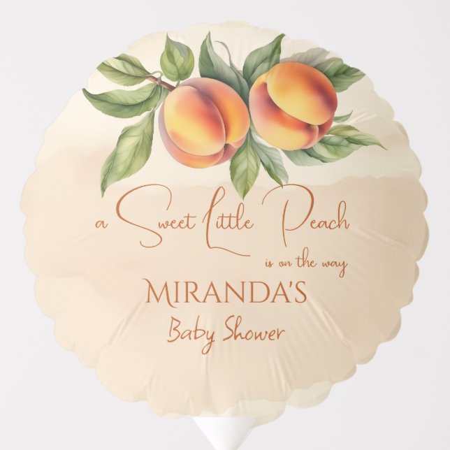 Sweet little peach baby shower printed balloon (Front)