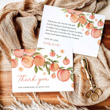 Sweet Little Peach Baby Shower Thank You