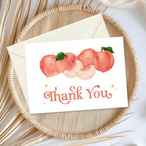 Sweet Little Peach Baby Shower Thank You Card