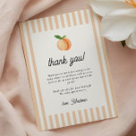 Sweet Little Peach Baby Shower Thank You Card<br><div class="desc">Cute "sweet little peach" theme baby shower thank you card,  featuring a pastel peach background and a vintage script font with an adorable watercolor peach illustration.</div>