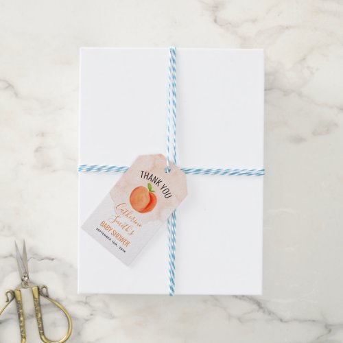 Sweet Little Peach Baby Shower Thank you Gift Tags