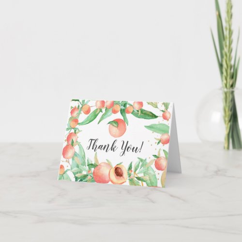 Sweet Little Peach Baby Shower Thank You Note