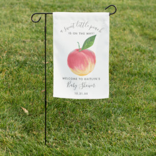 Sweet Little Peach Baby Shower Welcome Garden Flag