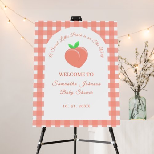 Sweet Little Peach Baby Shower Welcome Sign