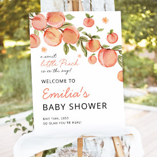 Sweet Little Peach Baby Shower Welcome Sign