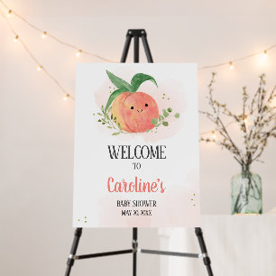 Sweet Little Peach Baby Shower Welcome Sign