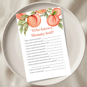 Sweet Little Peach Baby Shower Who knows Mom Game