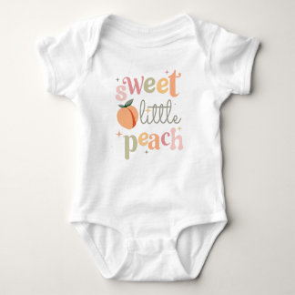 Sweet little Peach, Cute Funny Peach Theme Baby Bodysuit