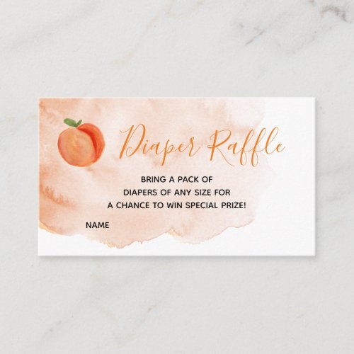 Sweet Little Peach Diaper Raffle Enclosure Card