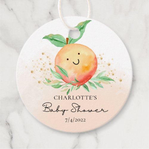 Sweet Little Peach Favor Tags