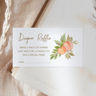 Sweet Little Peach Fruit Baby Shower Diaper Raffle Enclosure Card