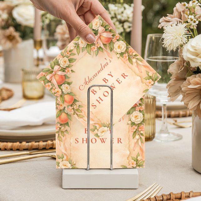 Sweet Little Peach Garden Baby Shower Napkins (Creator Uploaded)