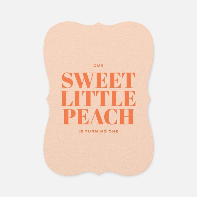 Sweet Little Peach Girl First Birthday Invitation (Creator Uploaded)
