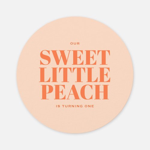 Sweet Little Peach Girl First Birthday Invitation