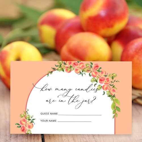 Sweet Little Peach How Many Candies in the Jar Enclosure Card
