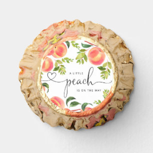 Sweet little peach is on the way baby shower reese's peanut butter cups