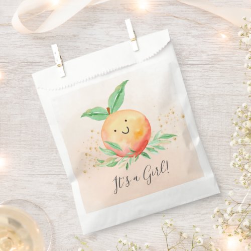 Sweet Little Peach It a Girl Favor Bag
