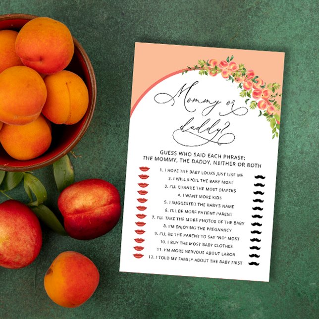 Sweet Little Peach Mommy or Daddy Baby Shower Game (Creator Uploaded)