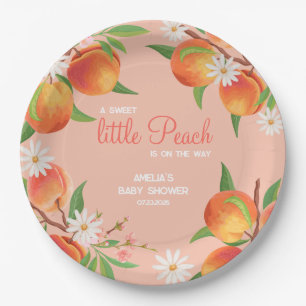 Sweet  Little Peach On The Way Baby Shower Paper Plates