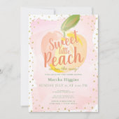 Sweet Little Peach Pink Baby Shower Invitation (Front)