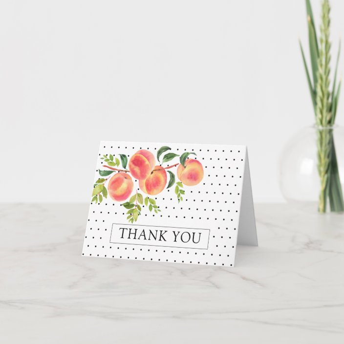 Sweet Little Peach Thank You Note Card | Zazzle.com