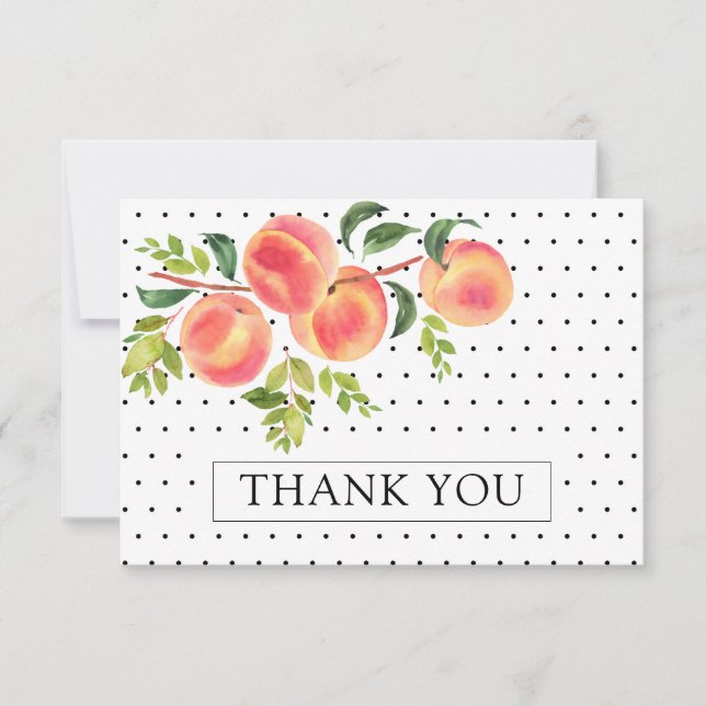 Sweet Little Peach Thank You Note Card (Front)