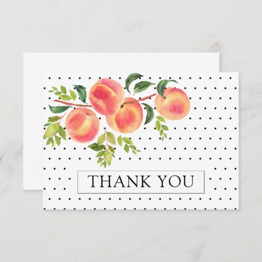 Sweet Little Peach Thank You Note Card | Zazzle