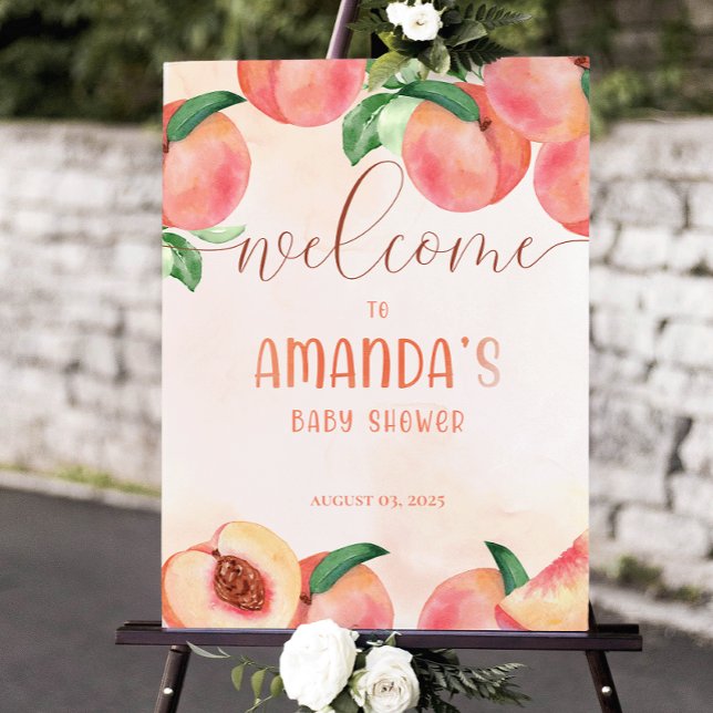 Sweet little peach welcome sign Foam Boards (Creator Uploaded)