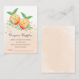 Sweet Little Peaches Baby Shower Diaper Raffle Enclosure Card