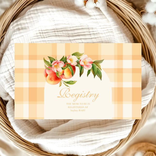 Sweet Little Peaches  Baby Shower Registry Enclosure Card (Creator Uploaded)