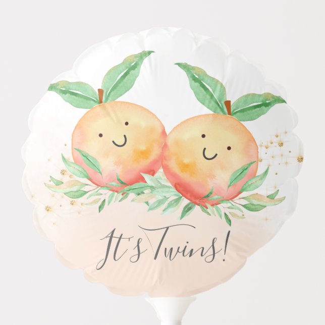 Sweet Little Peaches It' Twins Balloon (Front)