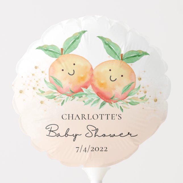 Sweet Little Peaches Twins Balloon (Front)