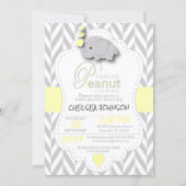 Sweet Little Peanut Elephant Baby Shower 🐘 Invitation (Front)