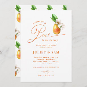 Sweet Little Pear Gender Neutral Baby Shower Invitation