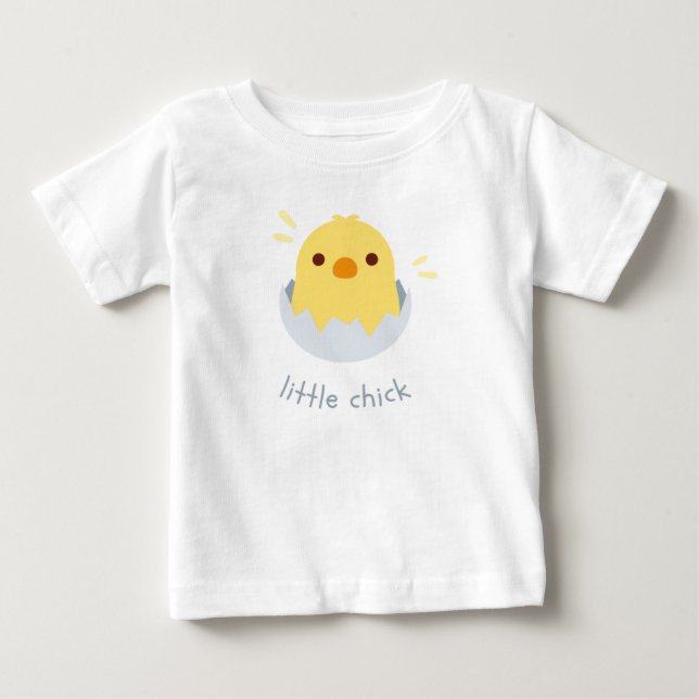 Sweet Little Peepers: White Cute Chicks Baby Tee  (Front)