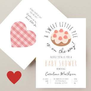 Sweet Little Pie Handwritten Girls Baby Shower Invitation