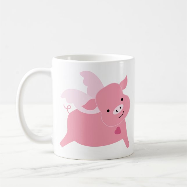 Sweet Little Pig Valentines Day Coffee Mug (Left)