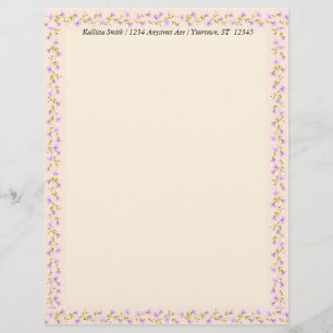 Sweet Little Pink Flowers Stationery Paper