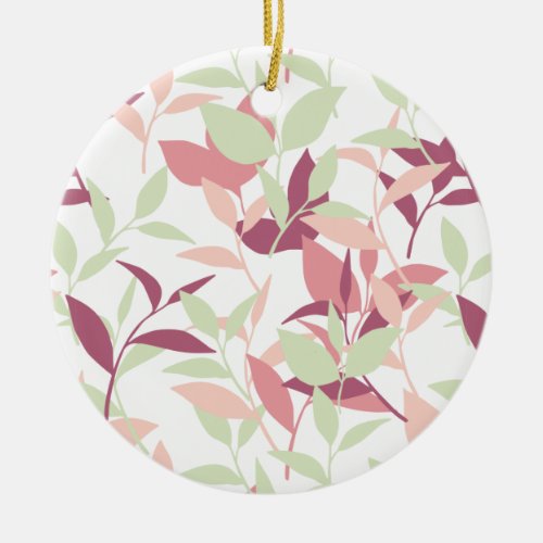 Sweet Little Pink Spring Garden Design Ceramic Ornament