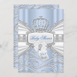Sweet Little Prince Diamond Boy Baby Shower Invitation